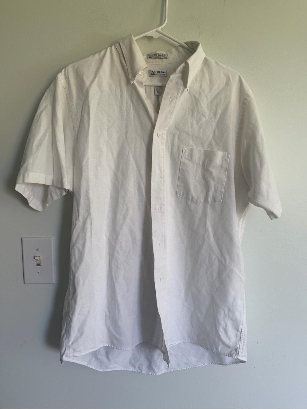 Arrow Men’s Dover Oxford White Short-Sleeve Button-Up Dress Shirt